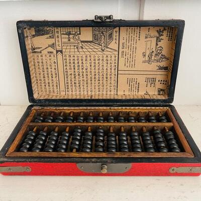 Lot 90 Urban Home Abacus + 2 Antique Brass Chinese Boxes