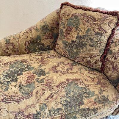 Lot 103 Woodmark Howard Miller Classic Chaise Lounge AS IS Faded Fabric Down Filled