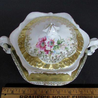 Fine China Covered Serving Dish, Unmarked, Maker Unknown