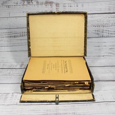 Filled Vintage Book File Organizer