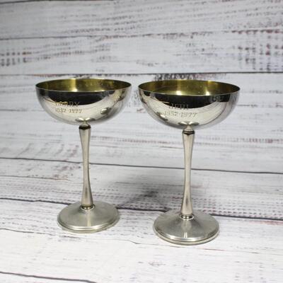 Vintage Silver Plated Champagne Toasting Glasses
