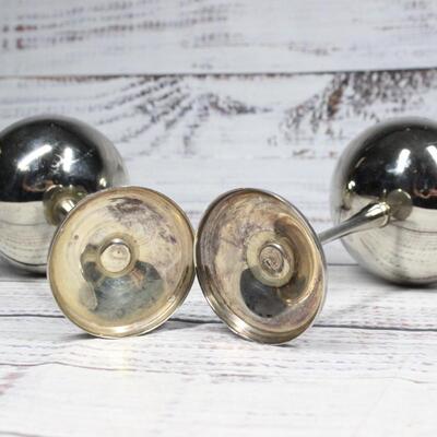 Vintage Silver Plated Champagne Toasting Glasses