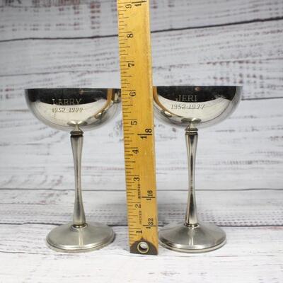 Vintage Silver Plated Champagne Toasting Glasses