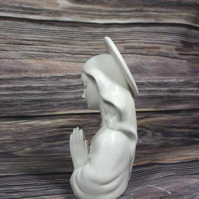 Vintage Religious Figurine Ceramic Virgin Mary Bust