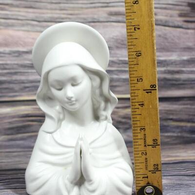 Vintage Religious Figurine Ceramic Virgin Mary Bust