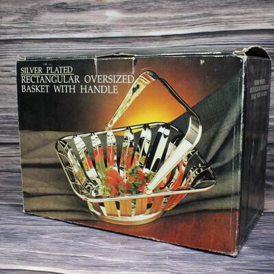 Vintage GSA Silver Plated Rectangular Oversized Basket