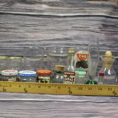 Vintage Glass Jars Bottles and Cups