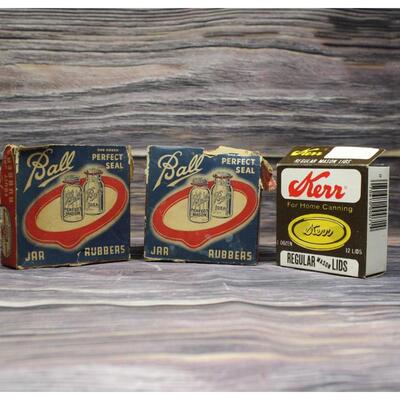 Vintage Ball and Kerr Perfect Seal Jar Rubbers and Lids