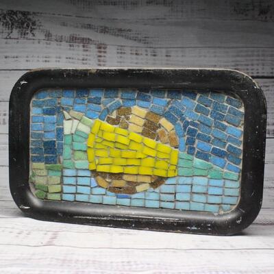 Vintage Mosaic Tile Metal Tray