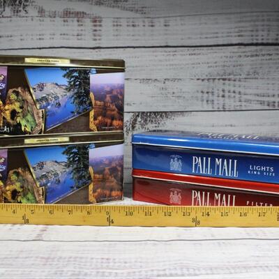 Lot of Miscellaneous Model Train Parts Tools Wires In Collector Cigarette Tins