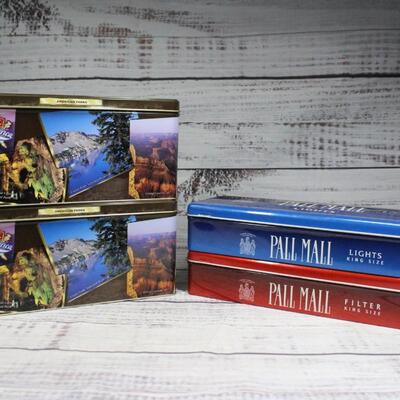 Lot of Miscellaneous Model Train Parts Tools Wires In Collector Cigarette Tins