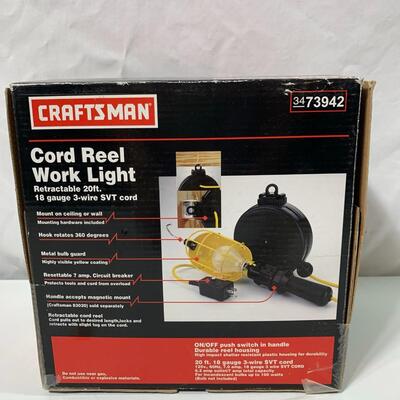 #71 Craftsman Cord Reel Work Light 20' Retractable
