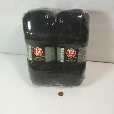 #102 24 Pack Large Brown Jersey Gloves 2 - 12 packs