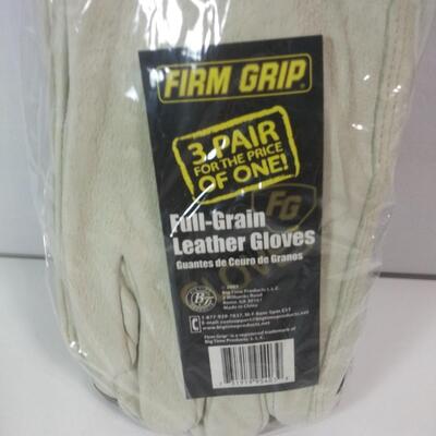 #103 3 Pair Firm Grip Full Grain Leather Gloves