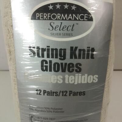 #104 12 Pair String Knit Gloves