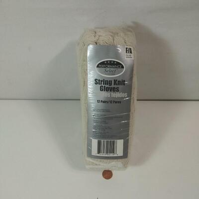 #104 12 Pair String Knit Gloves