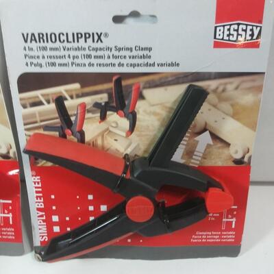 #117  2 - Bessey Varioclippix 4" Variable Capacity Spring Clamp 