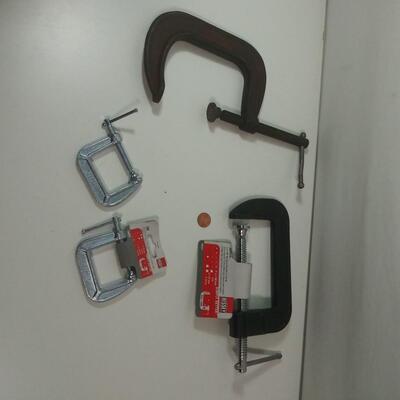 #133 4 - Various Size C-Clamps