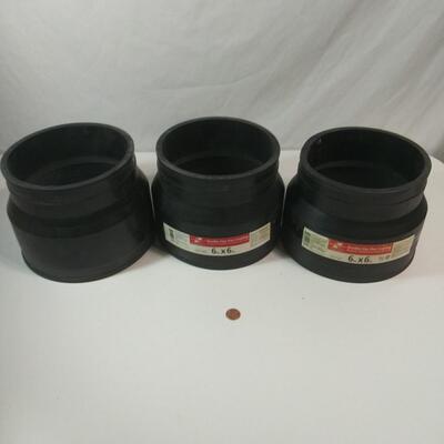 #307  3 - 6"x6" Flexible Clay Pipe Coupling