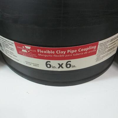 #307  3 - 6"x6" Flexible Clay Pipe Coupling