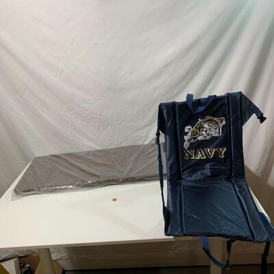 #380  Navy Stadium Folding Seat & Cushion