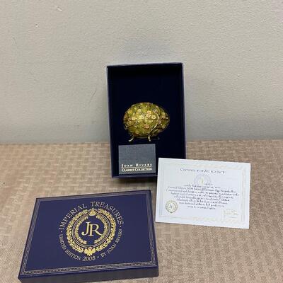 Imperial Treasures Joan Rivers Jeweled Egg Trinket Box with Necklace
