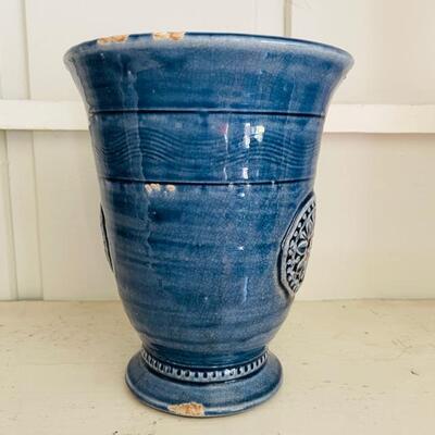 Lot 124 Blue Terra Cotta Pottery Vase Factory Flaws