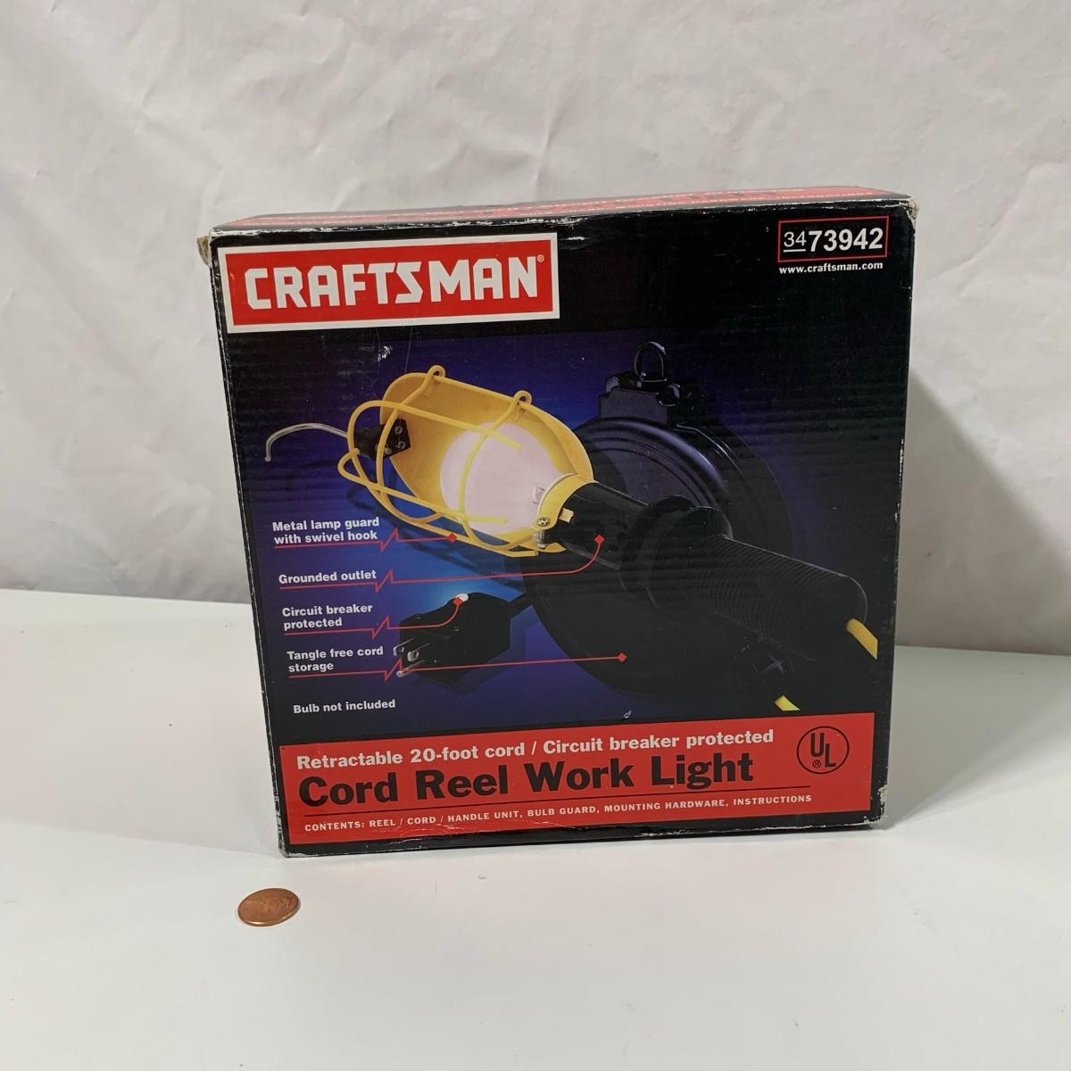 #36 Craftsman 20' Retractable Cord Reel Work Light | EstateSales.org