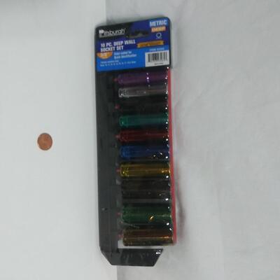 #74 10-pc 3/8" Deep Wall Metric Socket Set