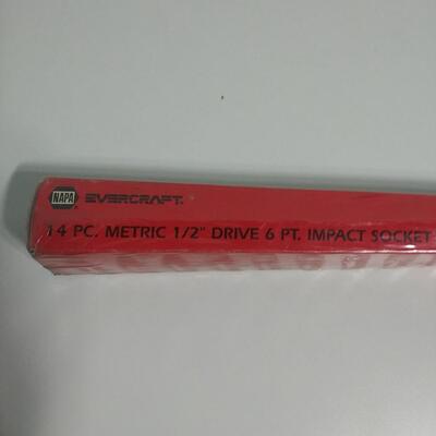 #75 Napa Evercraft 14 pc Metric 1/2" Drive Impact Socket Set