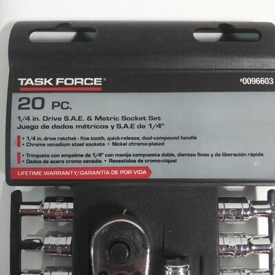 #79 20 pc 1/4" drive S.A.E. & Metric Socket Set