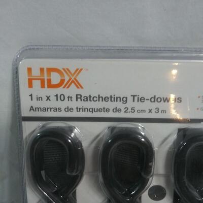 #105 8 Pack 1"x10' Ratcheting Tie-Downs