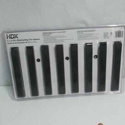 #105 8 Pack 1"x10' Ratcheting Tie-Downs