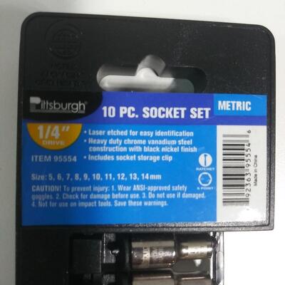 #108 10 pc 1/4" Drive Metric Socket Set
