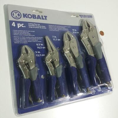 #111 Kobalt 4 Pc Locking Pliers Set