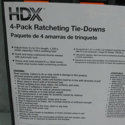 #112 4-Pack Ratcheting Tie Downs
