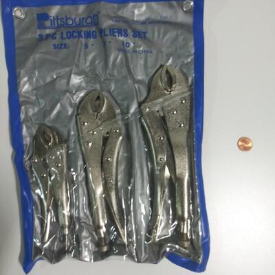 #113  3pc Locking Pliers set 5" 7" 10"