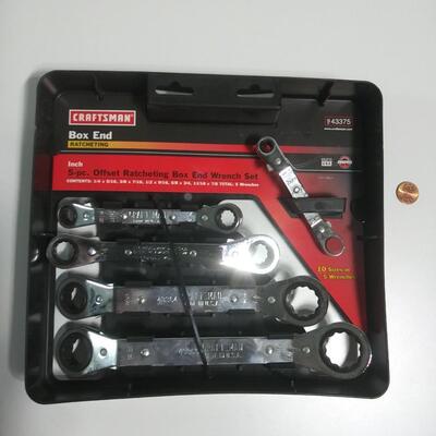 #149 Craftsman 5 pc Offset Ratcheting Box End Wrench Set
