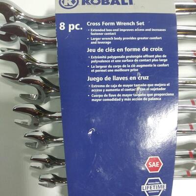 #152 Kobalt 8 pc SAE Cross Form Wrench Set