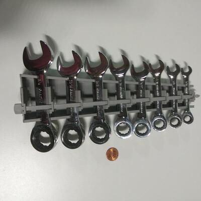 #155 8 pc Gearwrench SAE Stubby Ratcheting Wrench set