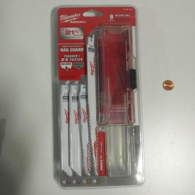 #162 Milwaukee Sawzall 9pc Blade Set