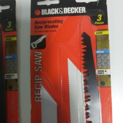 #164 Black & Decker 3 - 3pc Reciprocating Saw Blades (9 total)