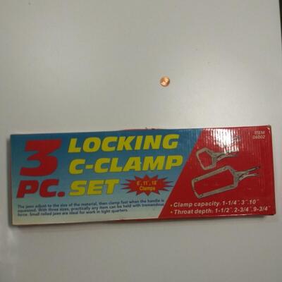 #169 3pc Locking C-Clamp Set - 6", 11", 18" Clamps