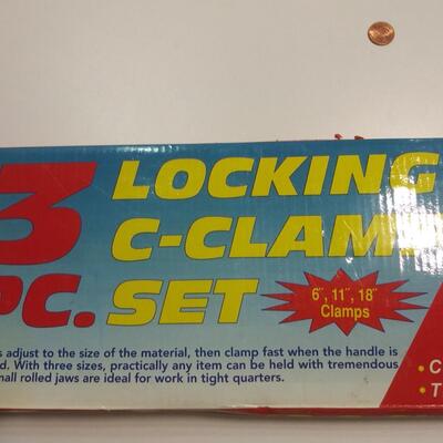 #169 3pc Locking C-Clamp Set - 6", 11", 18" Clamps