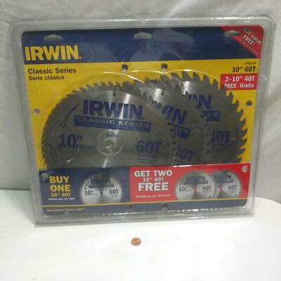 #174 Irwin Classic Series 10" Saw Blades 60T, 40T, 40T