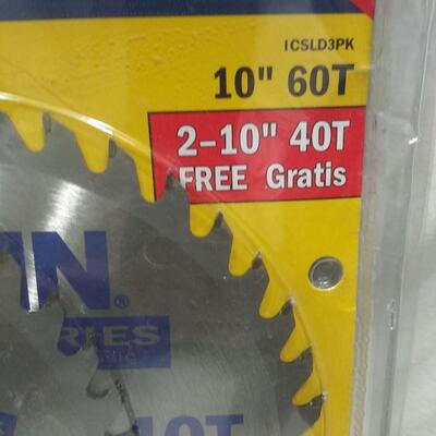 #174 Irwin Classic Series 10" Saw Blades 60T, 40T, 40T