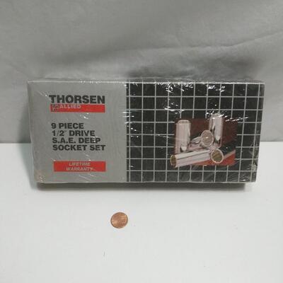 #182 Thorsen 9 Piece 1/2 Drive SAE Deep Socket Set