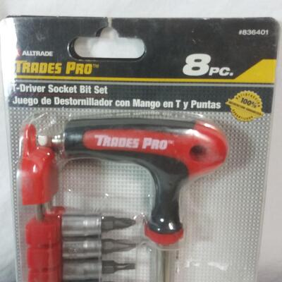 #208 8 pc T-Driver Socket Bit Set