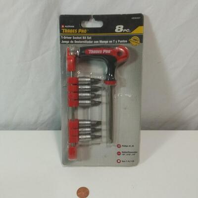 #208 8 pc T-Driver Socket Bit Set