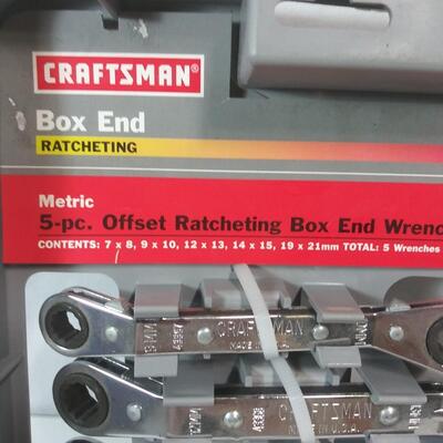 #219 Craftsman Metric 5pc Offset Ratcheting Box End Wrench Set